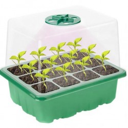 Mini-sera cu iluminare pentru 12 rasaduri – 18,5 x 15 x 14 cm, set 5 bucati